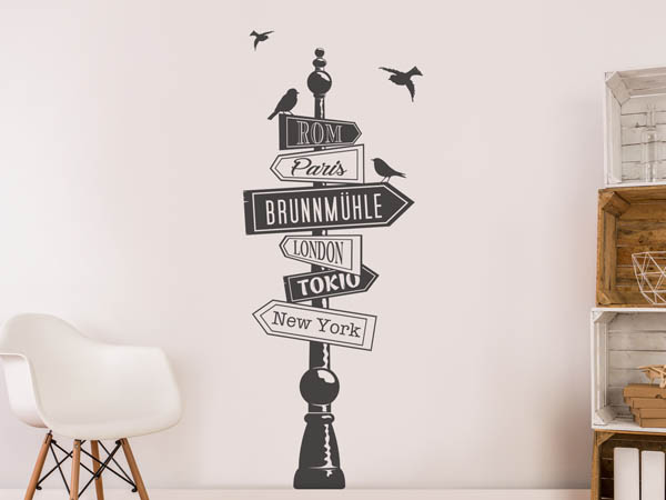 Wandtattoo Brunnmühle Wegweiser