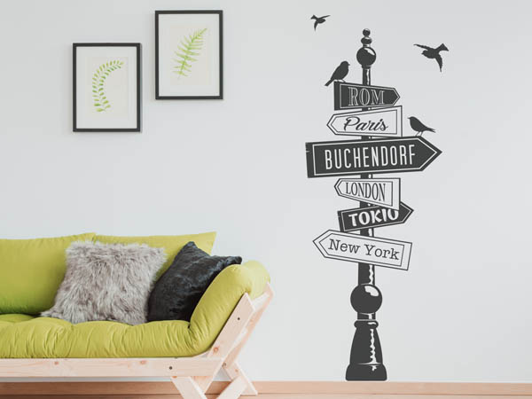 Wandtattoo Buchendorf Wegweiser