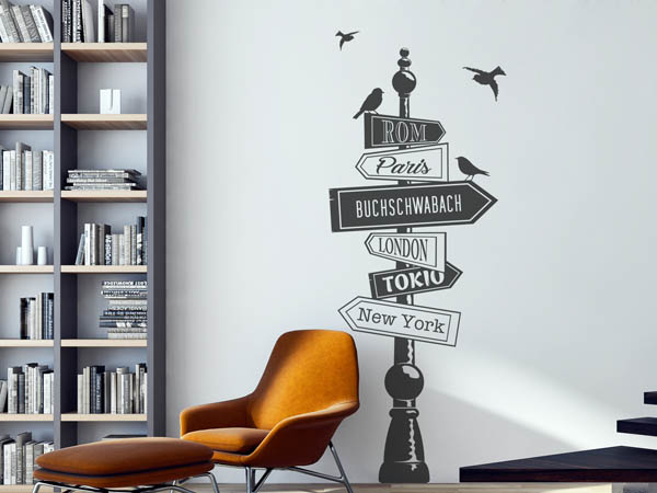 Wandtattoo Buchschwabach Wegweiser