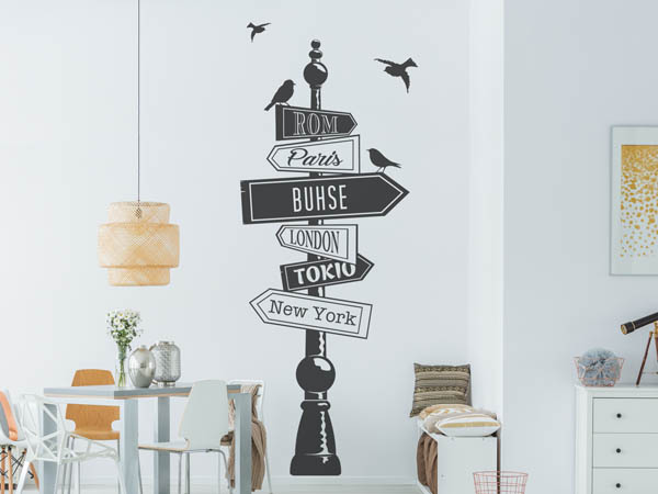 Wandtattoo Buhse Wegweiser
