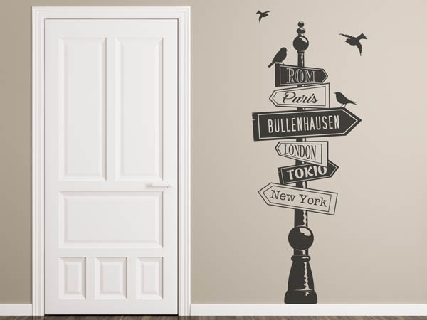 Wandtattoo Bullenhausen Wegweiser