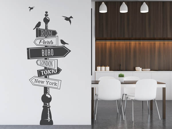 Wandtattoo Buro Wegweiser