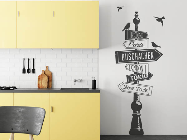 Wandtattoo Buschachen Wegweiser