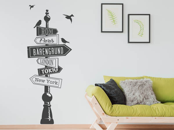 Wandtattoo Bärengrund Wegweiser