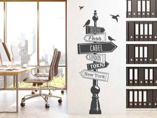 Wandtattoo Cabel Wegweiser