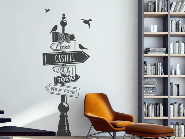 Wandtattoo Castell Wegweiser