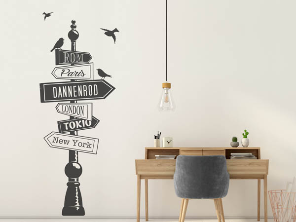 Wandtattoo Dannenrod Wegweiser