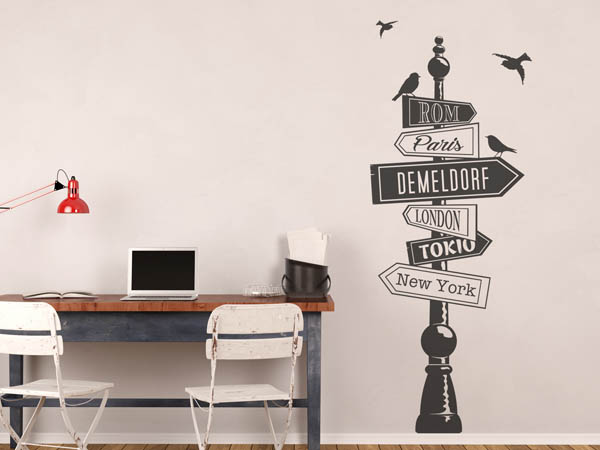 Wandtattoo Demeldorf Wegweiser
