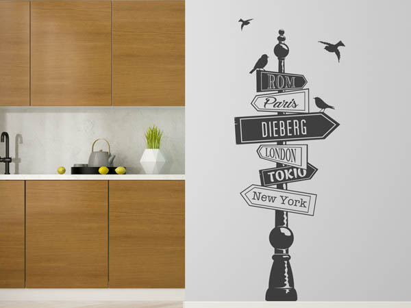 Wandtattoo Dieberg Wegweiser