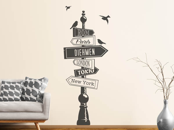Wandtattoo Diehmen Wegweiser