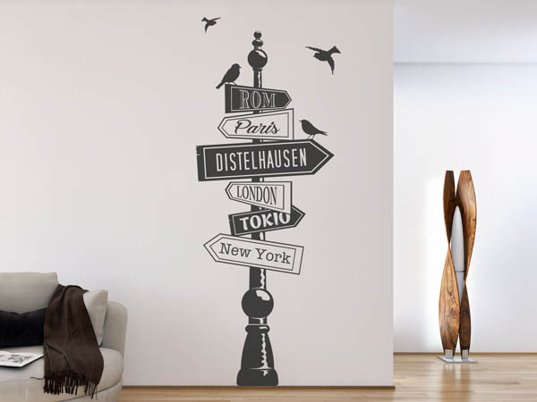 Wandtattoo Distelhausen Wegweiser