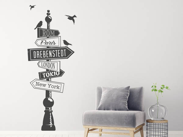 Wandtattoo Drebenstedt Wegweiser