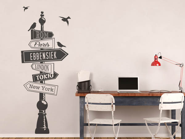 Wandtattoo Ebbensiek Wegweiser