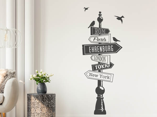 Wandtattoo Ehrenburg Wegweiser