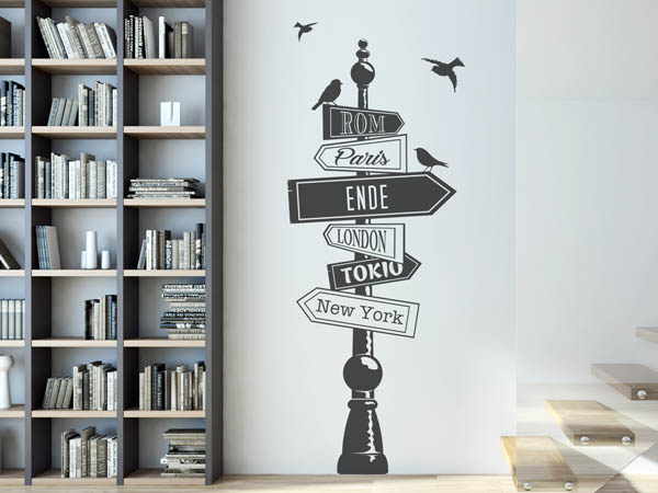 Wandtattoo Ende Wegweiser