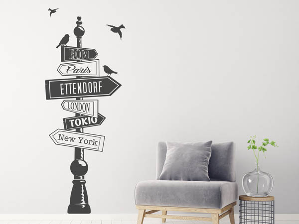 Wandtattoo Ettendorf Wegweiser