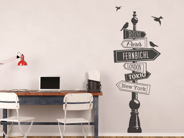 Wandtattoo Fernbichl Wegweiser