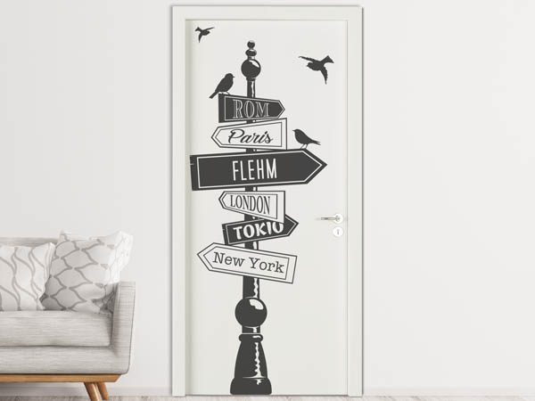 Wandtattoo Flehm Wegweiser