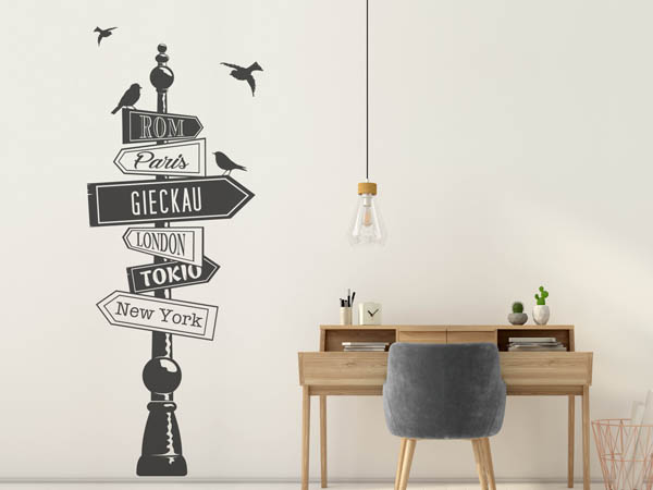 Wandtattoo Gieckau Wegweiser