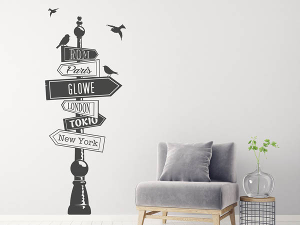 Wandtattoo Glowe Wegweiser