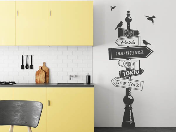 Wandtattoo Graach an der Mosel Wegweiser