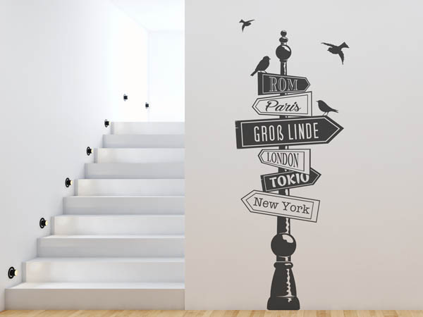 Wandtattoo Groß Linde Wegweiser