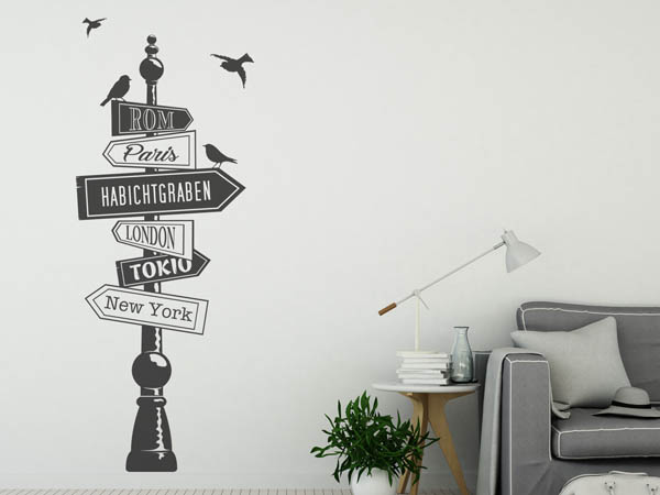 Wandtattoo Habichtgraben Wegweiser