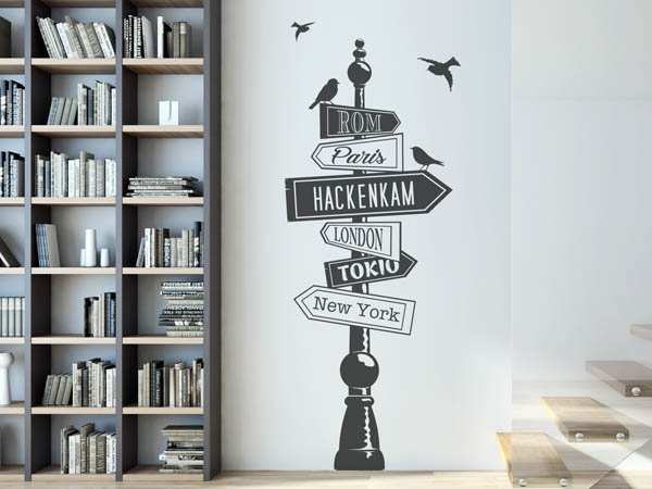 Wandtattoo Hackenkam Wegweiser
