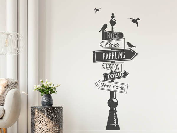 Wandtattoo Harrling Wegweiser