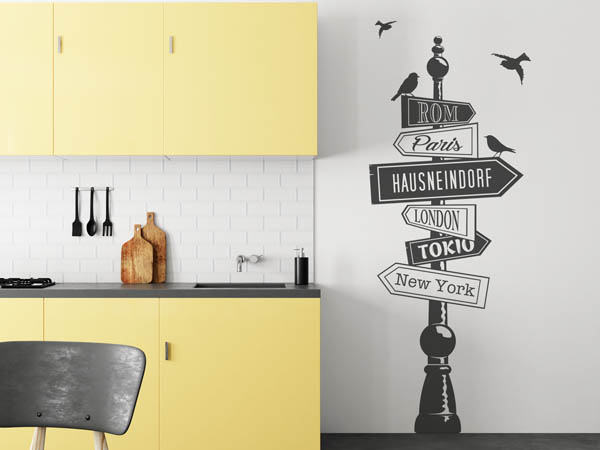 Wandtattoo Hausneindorf Wegweiser