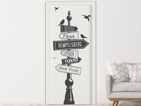 Wandtattoo Hempelsberg Wegweiser