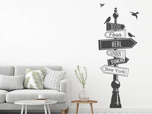 Wandtattoo Herl Wegweiser