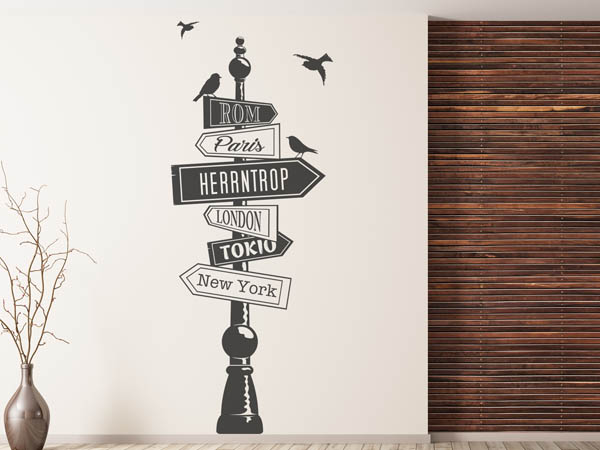 Wandtattoo Herrntrop Wegweiser