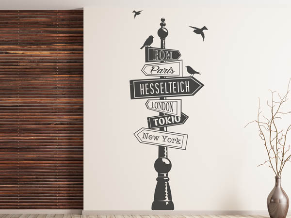 Wandtattoo Hesselteich Wegweiser