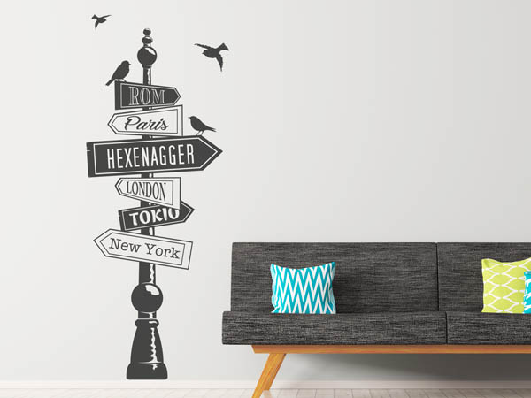 Wandtattoo Hexenagger Wegweiser