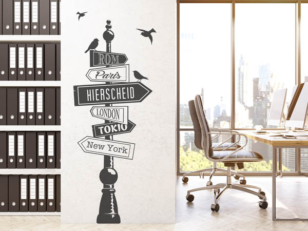 Wandtattoo Hierscheid Wegweiser