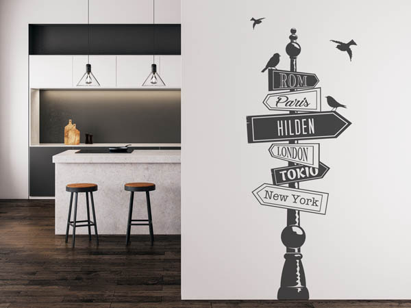 Wandtattoo Hilden Wegweiser