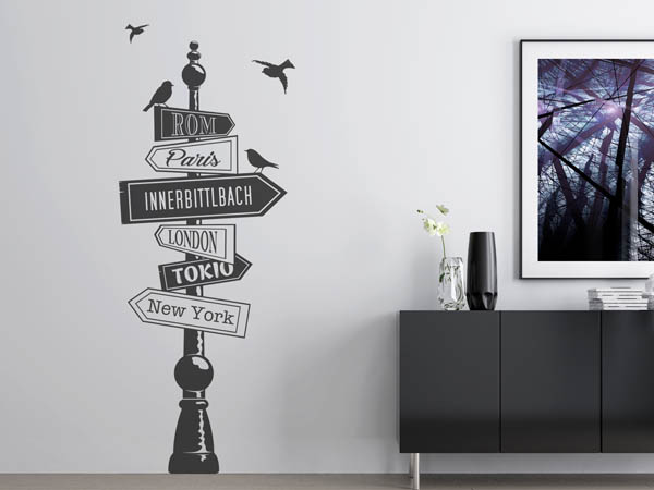 Wandtattoo Innerbittlbach Wegweiser