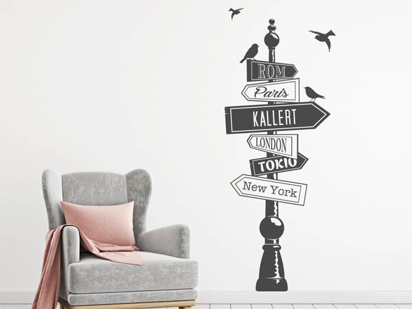 Wandtattoo Kallert Wegweiser