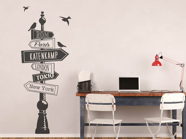 Wandtattoo Katenkamp Wegweiser