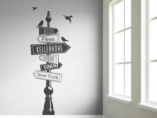Wandtattoo Kellerhöhe Wegweiser