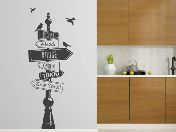 Wandtattoo Kroge Wegweiser