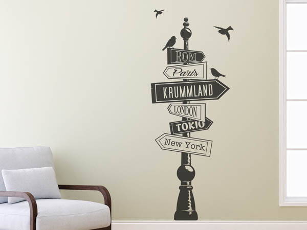 Wandtattoo Krummland Wegweiser