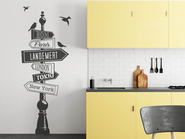 Wandtattoo Landemert Wegweiser