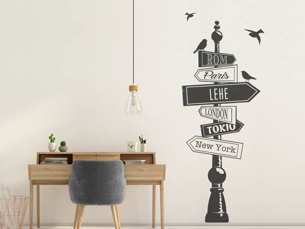 Wandtattoo Lehe Wegweiser