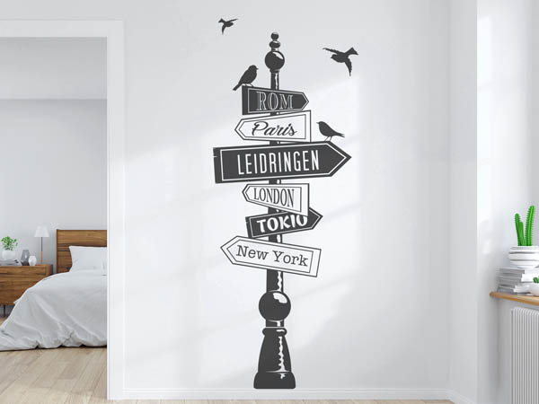 Wandtattoo Leidringen Wegweiser