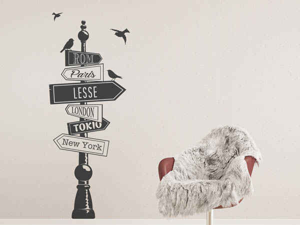 Wandtattoo Lesse Wegweiser
