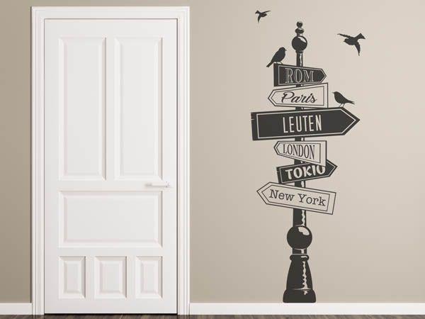 Wandtattoo Leuten Wegweiser