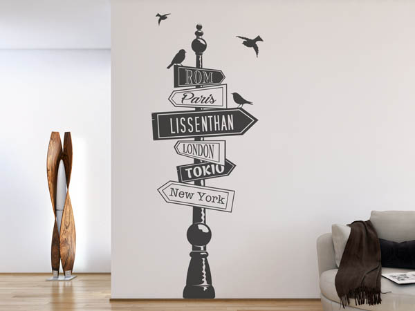 Wandtattoo Lissenthan Wegweiser