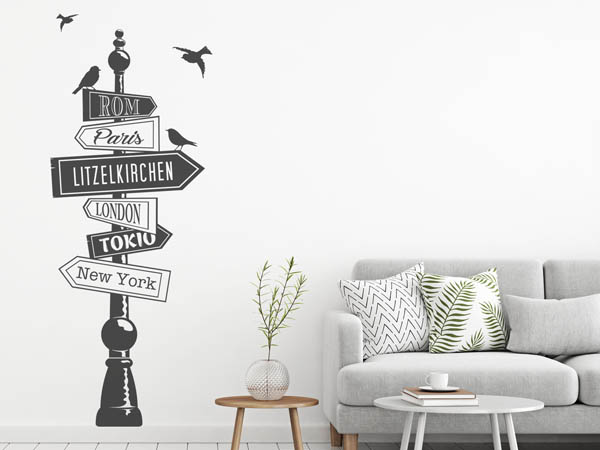 Wandtattoo Litzelkirchen Wegweiser